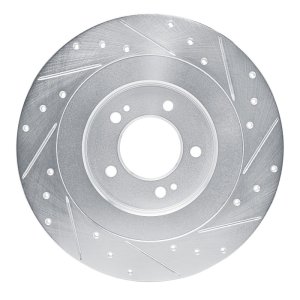 Hyundai SONATA Brake Rotor (1) - Rear Left - R1 Concepts - Drilled & Slotted - Silver - `21-`25